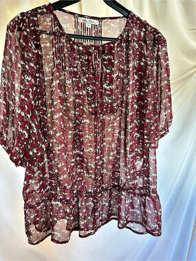 Blue Velvet Floral Boho Top